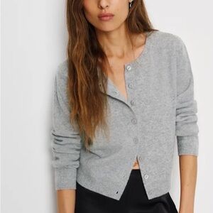 Clara cashmere crew cardigan Gray Women's Sweater